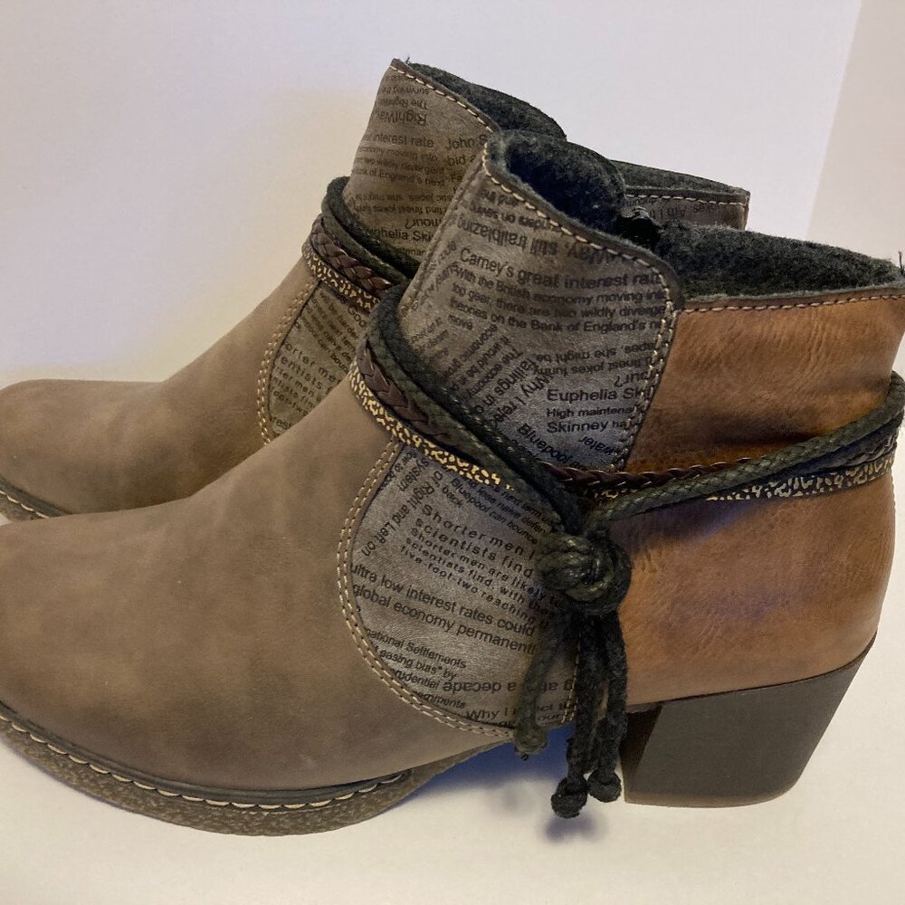 Rieker LILYISH Women Euro Size 42 Fashion Zippered Ankle Boots NEW US 11